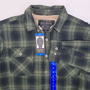 Grizzly Mountain Men’s Green Plaid Shirt Jacket Sz L